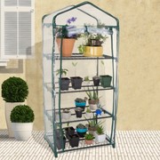 Nature Spring 4-Tier Greenhouse, Outdoor Gardening House with Zippered and Metal Shelves for
 Vegetables/Flowers 159305GUD
